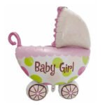 Folinis helio balionas ,,Baby girl"/vežimas