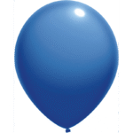 Mėlynas guminis balionas 30 cm pripūstas heliu