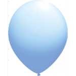 Žydras pastelinis guminis balionas 30 cm pripūstas heliu